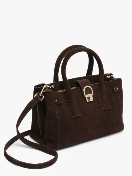 Sac Porté Main S Equestre Croco Cuir Etrier Marron equestre croco EEQC142S vue secondaire 3
