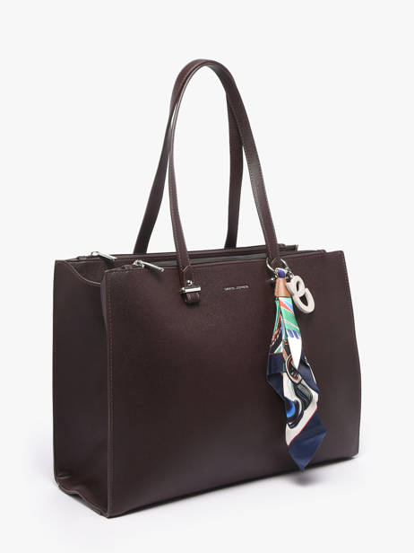 Sac Porté épaule Saffiano Polyester David jones Marron saffiano 4N vue secondaire 2