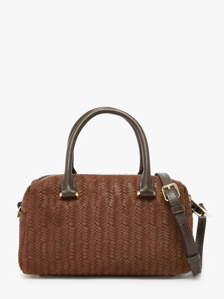Sac Bandoulière Tresse Cube Cuir Lancaster Marron tresse cube 67 vue secondaire 3