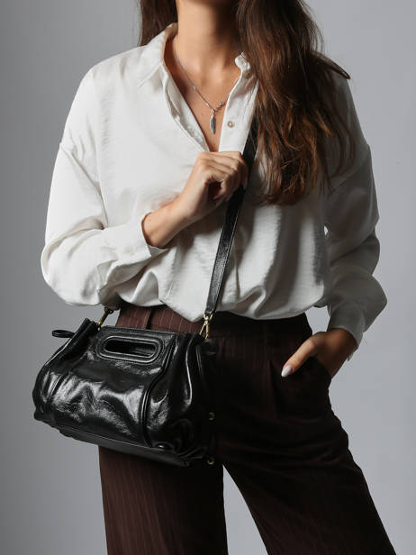Sac Bandoulière Studio Cuir Gerard darel Noir studio DES08417 vue secondaire 1