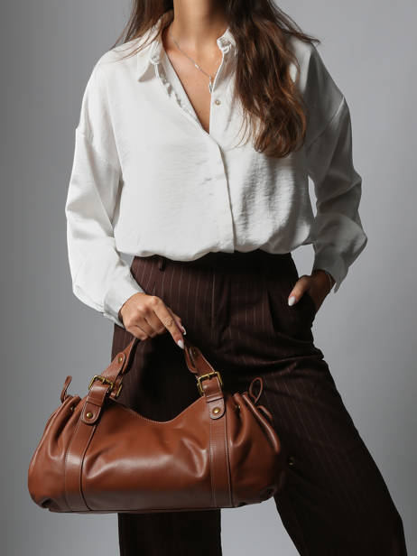 Sac Porté 24h Icone Cuir Gerard darel Marron icone DES01410 vue secondaire 1