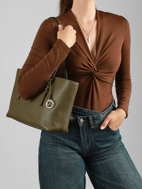 Cabas Quinn Cuir Michael kors Vert quinn T5GQNT2L vue secondaire 1