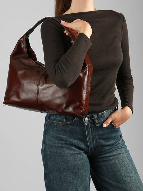 Sac Porté épaule Shiny Sauvage Cuir Milano Marron shiny sauvage SS26061 vue secondaire 1