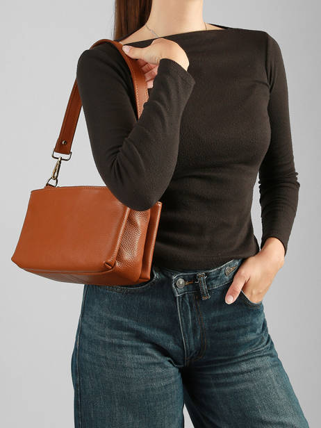 Sac Bandoulière Caviar Cuir Milano Marron caviar CA25066O vue secondaire 1