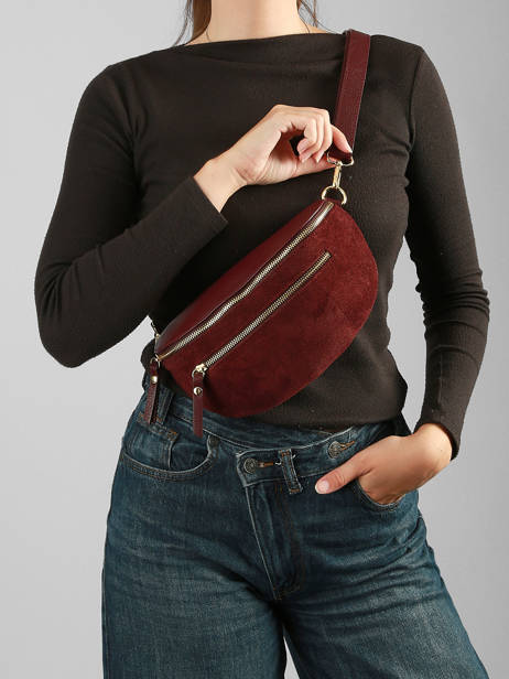 Sac Banane Cuir Milano Violet velvet caviar VC24111 vue secondaire 1