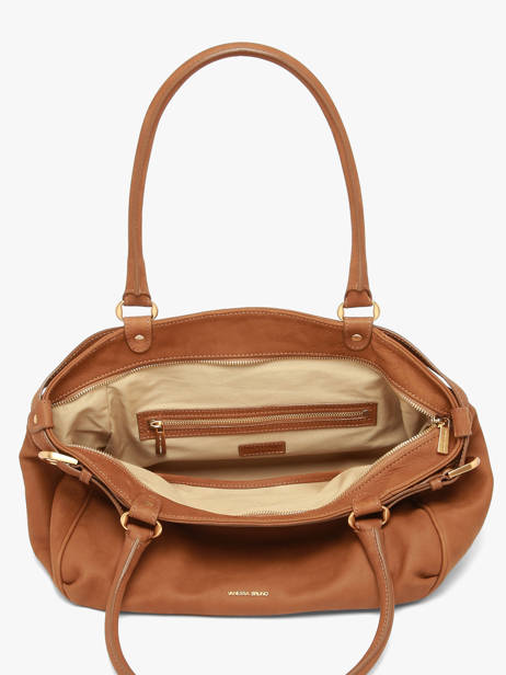 Grand Sac Lune En Cuir Nubuck Vanessa bruno Marron lune 3V40921 vue secondaire 3