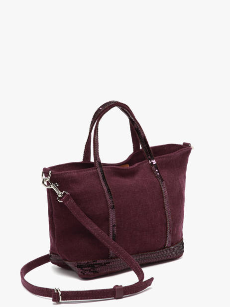 Sac Bandoulière Baby Cabas Lin Paillettes Vanessa bruno Violet cabas lin 31V40410 vue secondaire 1