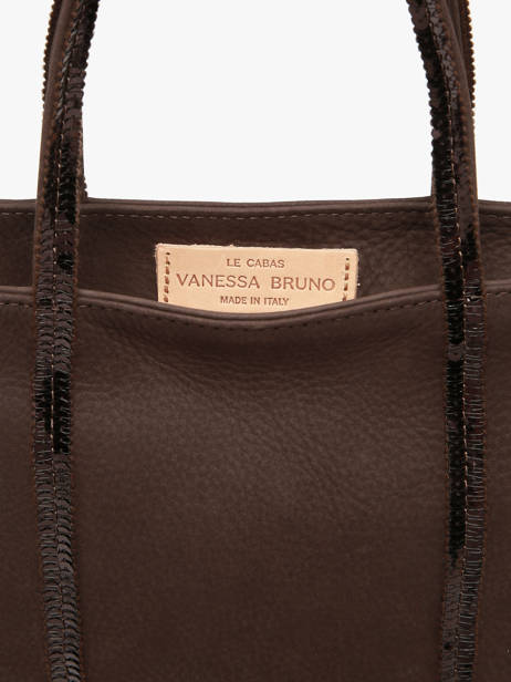 Sac Bandoulière Cabas Cuir Cuir Vanessa bruno Marron cabas cuir 8V40435 vue secondaire 2