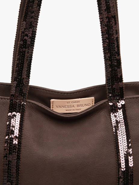 Sac Porté Main Cabas Cuir Cuir Vanessa bruno Marron cabas cuir 8V40378 vue secondaire 2