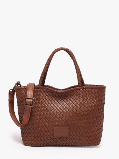 Sac Bandoulière Lisbonne Cuir Basilic pepper Marron lisbonne BLIS01