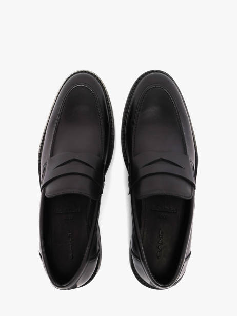 Mocassins En Cuir Gant Noir men 33671385 vue secondaire 3