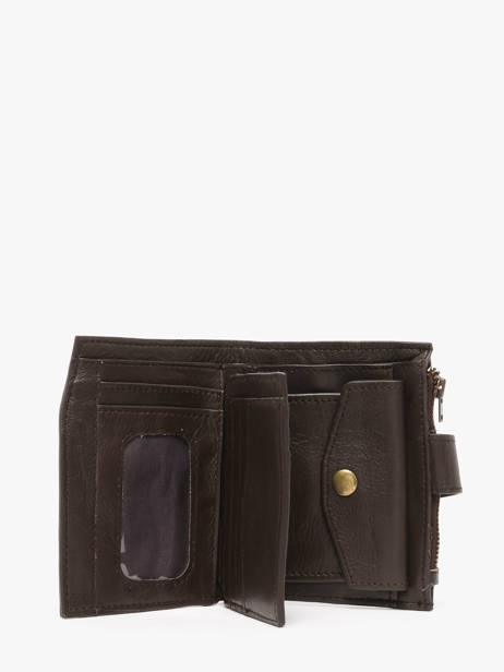 Porte-monnaie Porte-cartes Cow Cuir Basilic pepper Marron cow BCOW94 vue secondaire 1