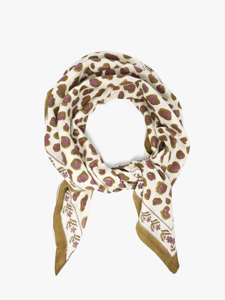 Grand Foulard Léopard 100x100 Byzantine Blanc foulard LEO
