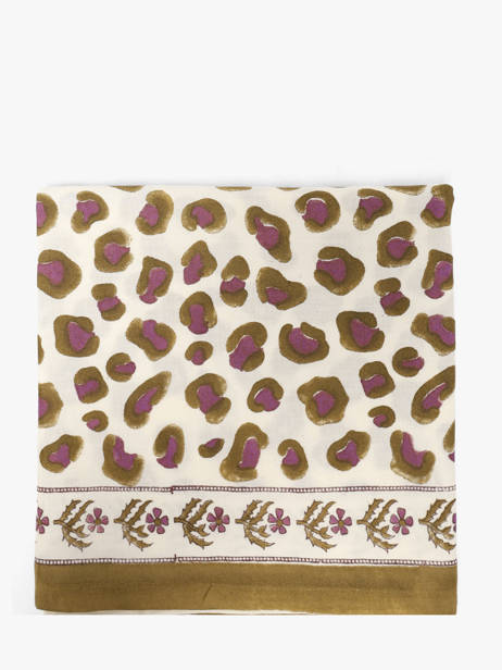 Grand Foulard Léopard 100x100 Byzantine Blanc foulard LEO vue secondaire 1