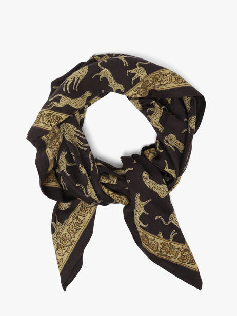 Grand Foulard Fauve 100x100 Byzantine Noir foulard FAU