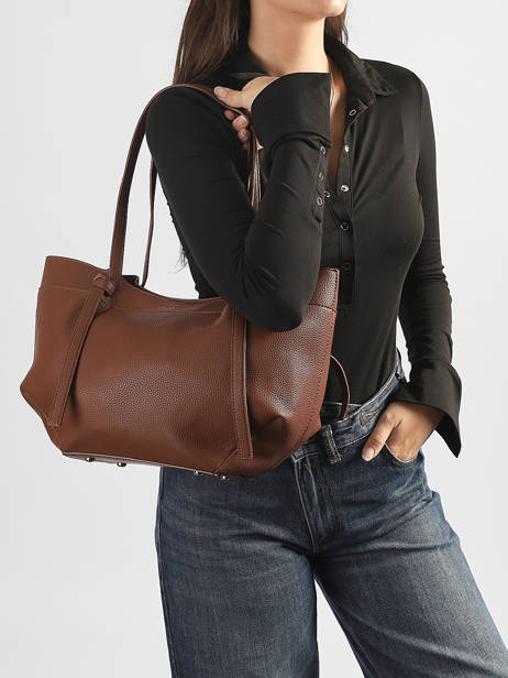 Sac Porté épaule Grained Flora & co Marron grained F9984 vue secondaire 1