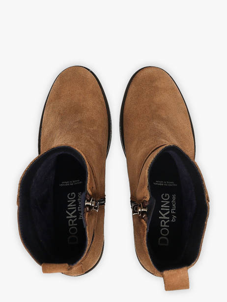 Bottines à Talon En Cuir Dorking Beige women CA vue secondaire 3