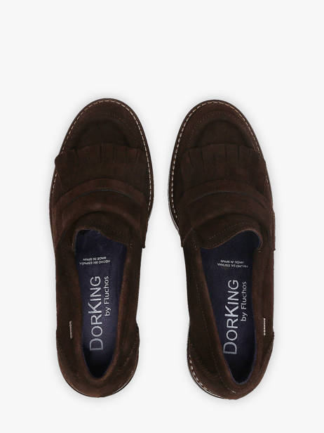 Mocassins Semelle Compensée En Cuir Dorking Marron women CA vue secondaire 3