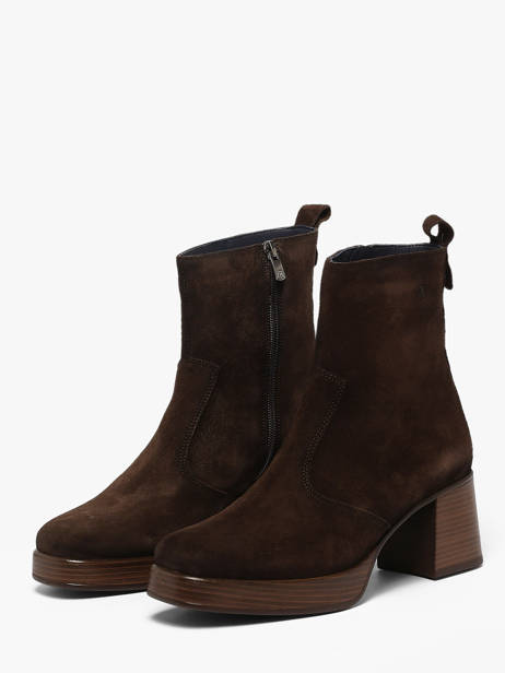 Bottines à Talon En Cuir Dorking Marron women CA vue secondaire 1