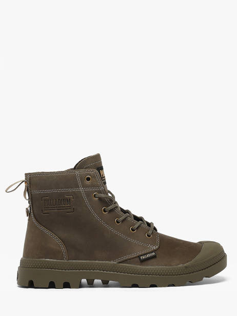 Bottines En Cuir Palladium Vert men 79502308
