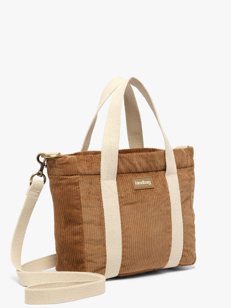 Sac Porté Main Velours Velours Côtelé Hindbag Marron velours V vue secondaire 2