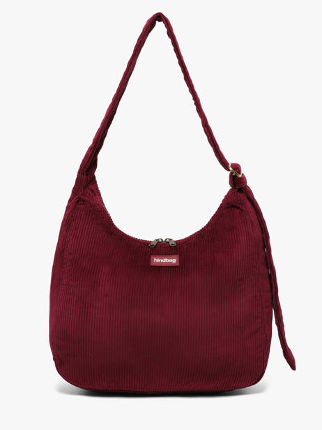 Sac Porté épaule Velours Velours Côtelé Hindbag Rouge velours V