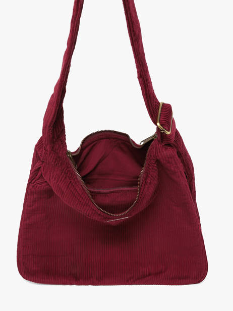 Sac Porté épaule Velours Velours Côtelé Hindbag Rouge velours V vue secondaire 3