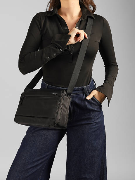 Medium Eye Crossbody Bag In Recycled Polyester Hedgren Black inner city upgrade HIC176M other view 1