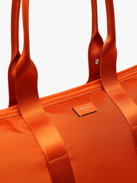 Sac Cabas Zippé L Mistral Rollable Nylon Et Cuir Lancel Orange mistral A13996 vue secondaire 2