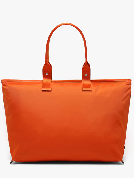Sac Cabas Zippé L Mistral Rollable Nylon Et Cuir Lancel Orange mistral A13996 vue secondaire 4