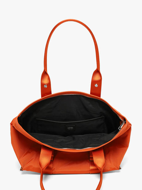 Sac Cabas Zippé M Mistral Rollable Nylon Et Cuir Lancel Orange mistral A13995 vue secondaire 3