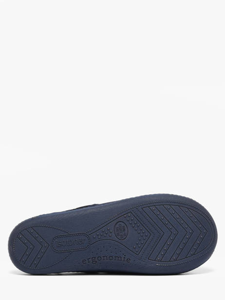 Chaussons Isotoner Bleu men 98032 vue secondaire 4