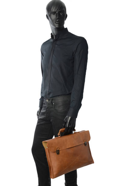 Briefcase Paul marius Brown vintage LUNDI other view 2
