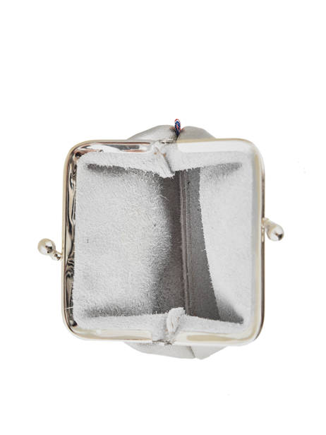 Leather Coin Purse Etincelle Irisée Etrier Silver etincelle irisee EETI654 other view 1