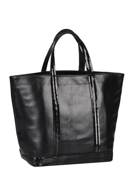 Leather Tote Bag Sequins Vanessa bruno Black cabas cuir 2V40413 other view 4