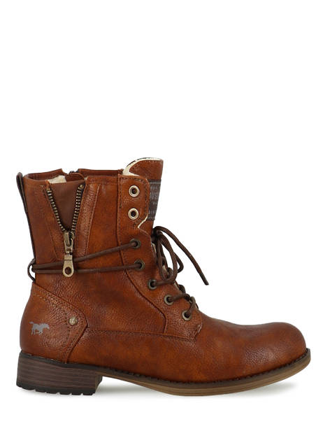 Leather Lace-up Boots Mustang Brown accessoires 1139630