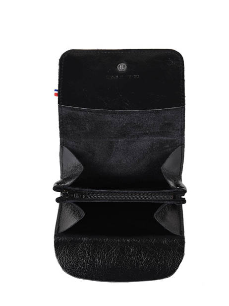 Leather Coin Purse Etincelle Irisée Etrier Black etincelle irisee EETI650 other view 1