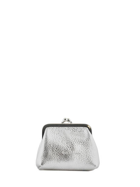 Leather Coin Purse Etincelle Irisée Etrier Silver etincelle irisee EETI654