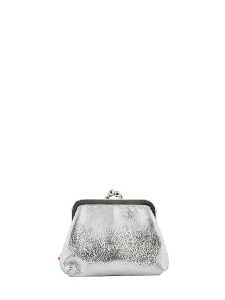 Leather Coin Purse Etincelle Irisée Etrier Silver etincelle irisee EETI654 other view 2