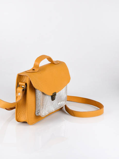 Leather Mlle George Argento Crossbody Bag Paul marius Yellow argento GEORGARG other view 2