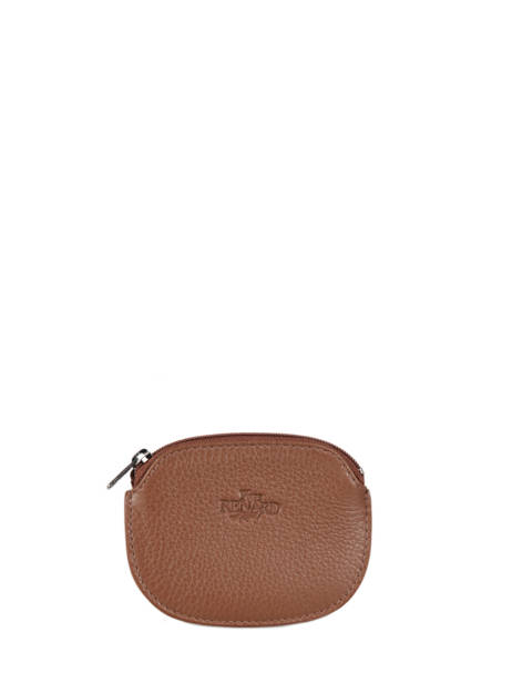 Leather Foulonné Zip Coin Purse Yves renard Brown foulonne 23A2