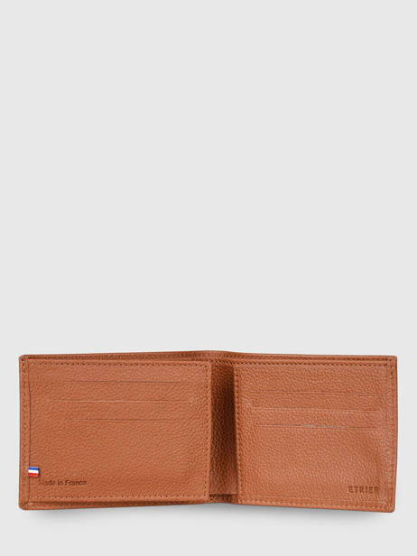 Wallet With Card Holder Leather Etrier Brown madras EMAD740 other view 1