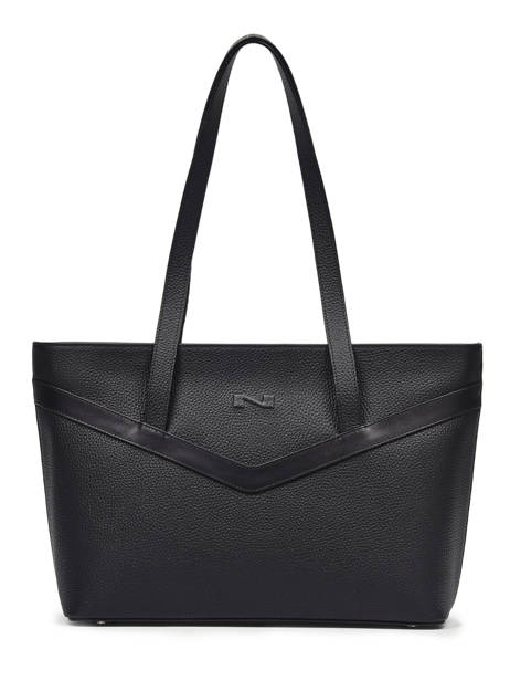 Sac Shopping Jelly Cuir Nathan baume Noir ines 2