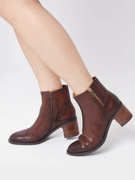 Oudal Heeled Boots In Leather Mam'zelle Brown women OUDAL other view 2
