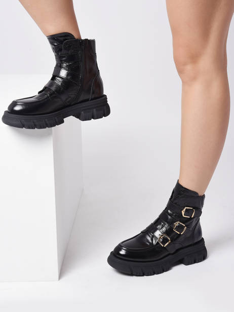 Boots In Leather Semerdjian Black women E666E4 other view 2