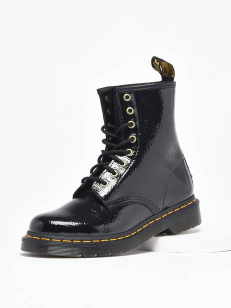 Boots 1460 Black Distressed Patent In Leather Dr martens Black women 27774001 other view 1