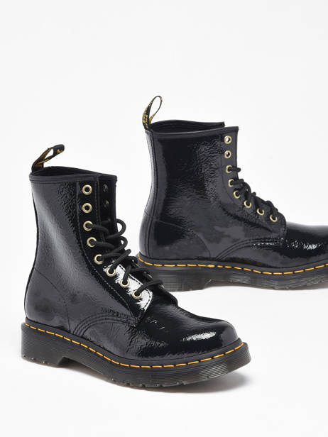 Boots 1460 Black Distressed Patent In Leather Dr martens Black women 27774001 other view 3