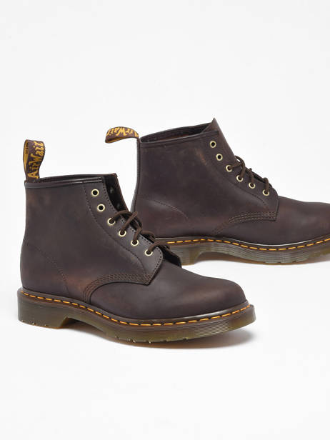 Boots 101 Dark Brown Crazy Horse In Leather Dr martens Brown unisex 27761201 other view 1