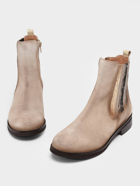 Boots In Leather Folie's Beige women 5501 other view 3