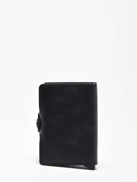 Leather Twin Card Holder 2 Compartments Secrid Black vintage TV other view 2